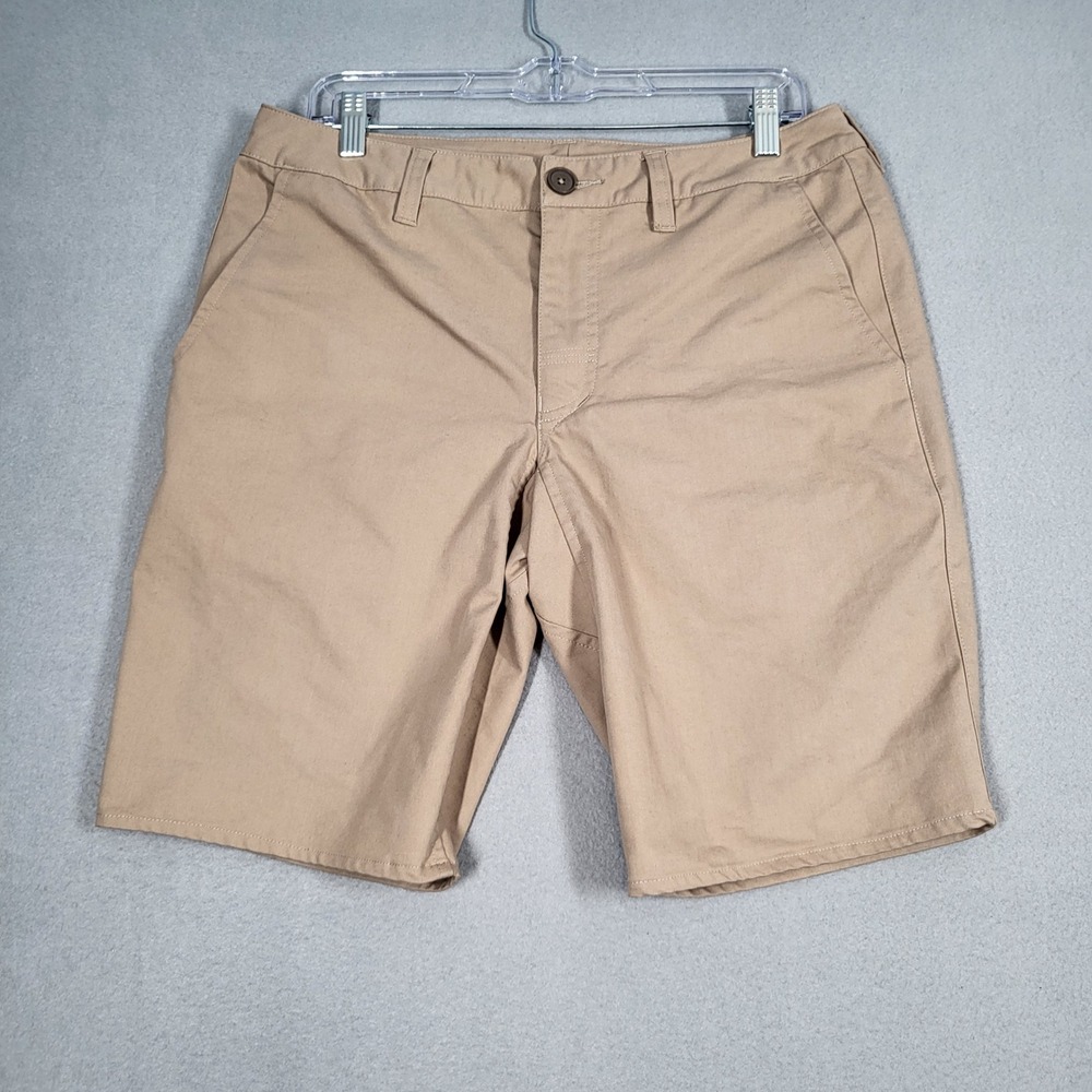 Adidas Shorts Men's 33 Beige Cotton Blend Flat Front Relaxed Golf Activewear